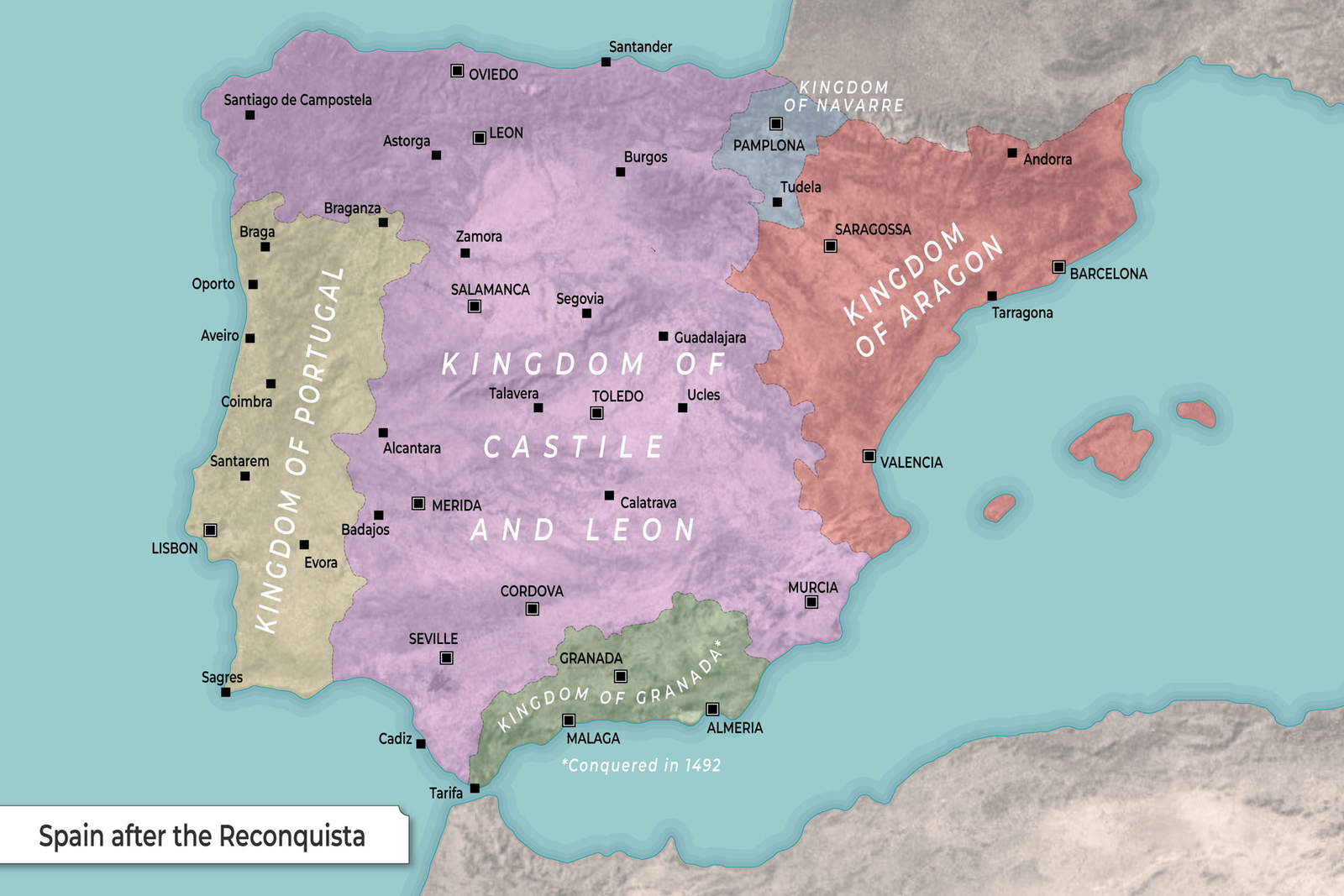Map of Spain after the Reconquista. Source: TheCollector
