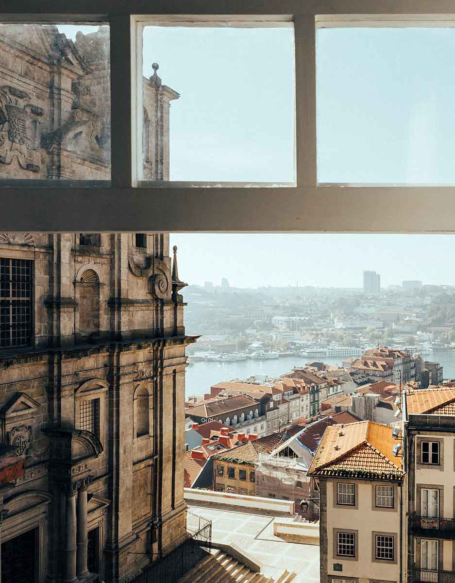 view over porto through window