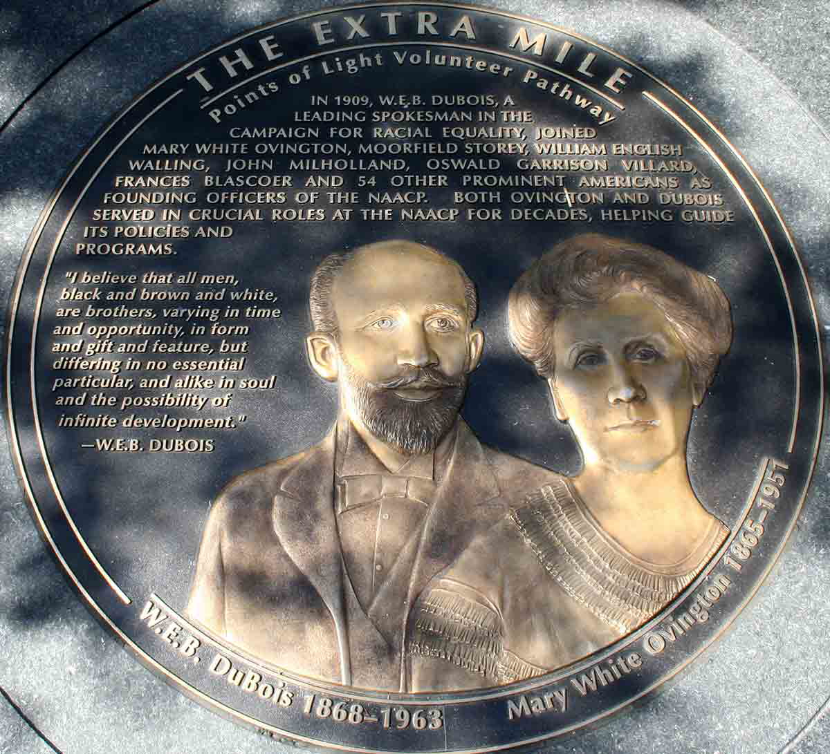 web du bois mary white ovington plaque