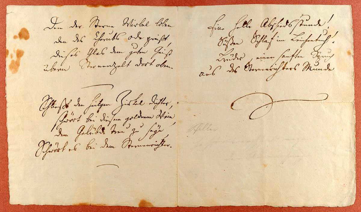 Schiller ode joy manuscript