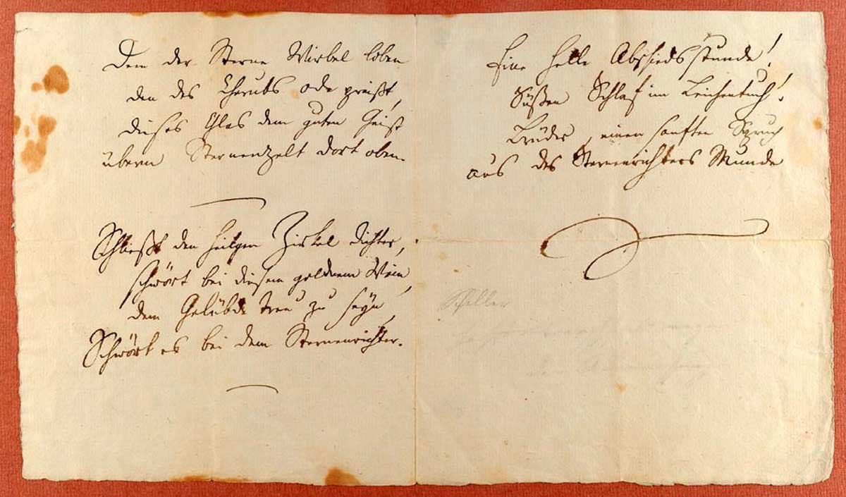 Schiller ode joy manuscript