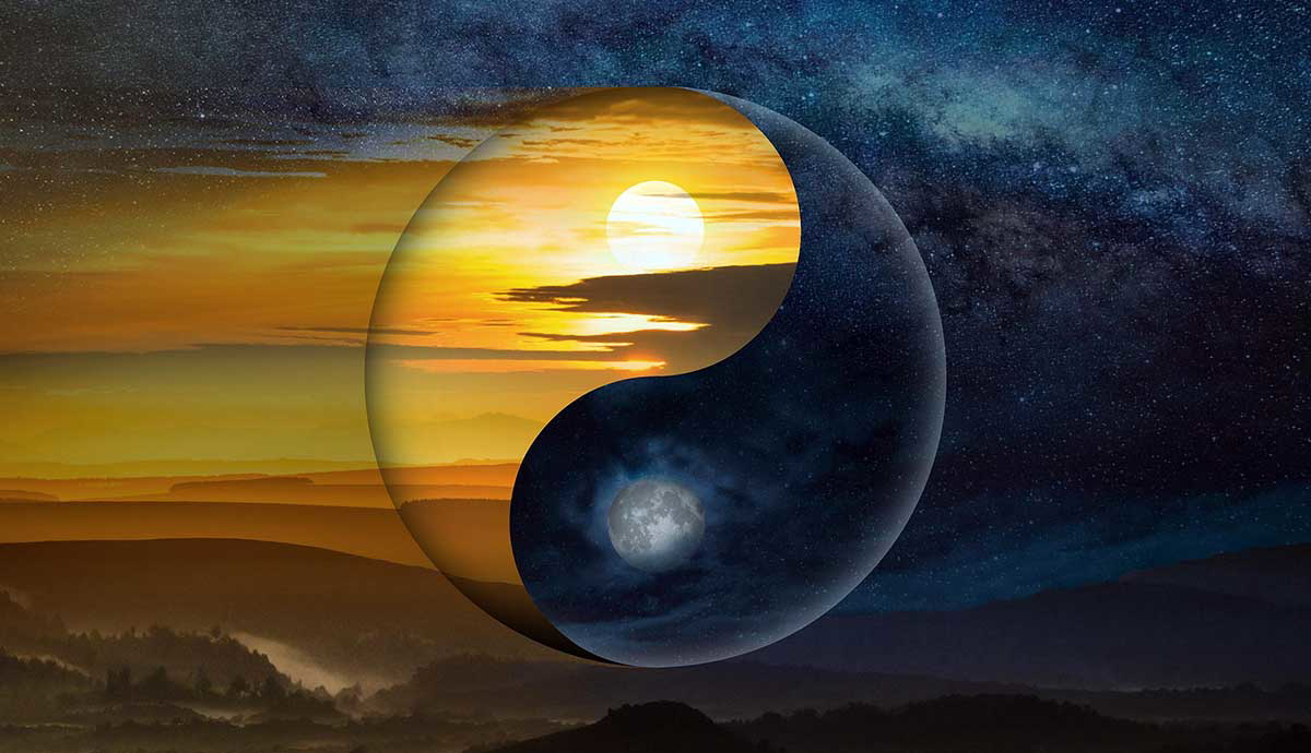 Yin Yang color gold