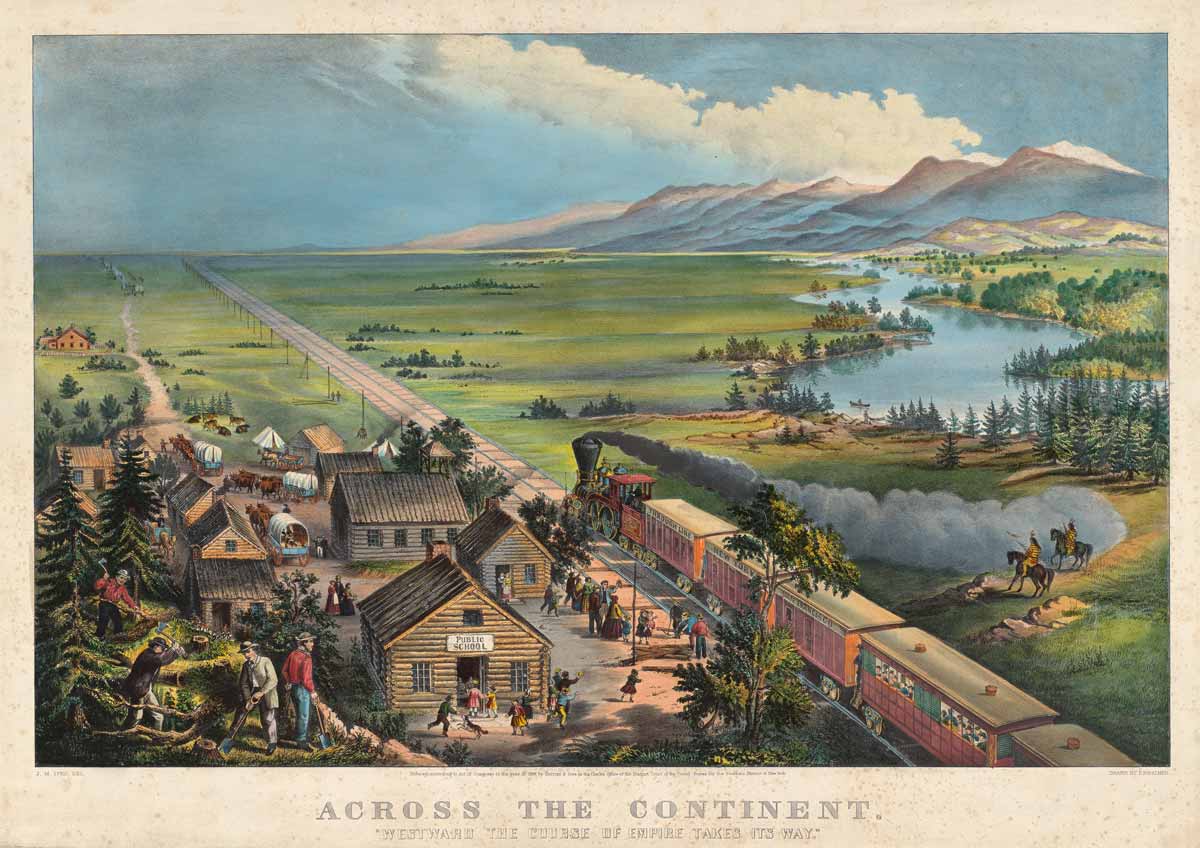 across the continent westward