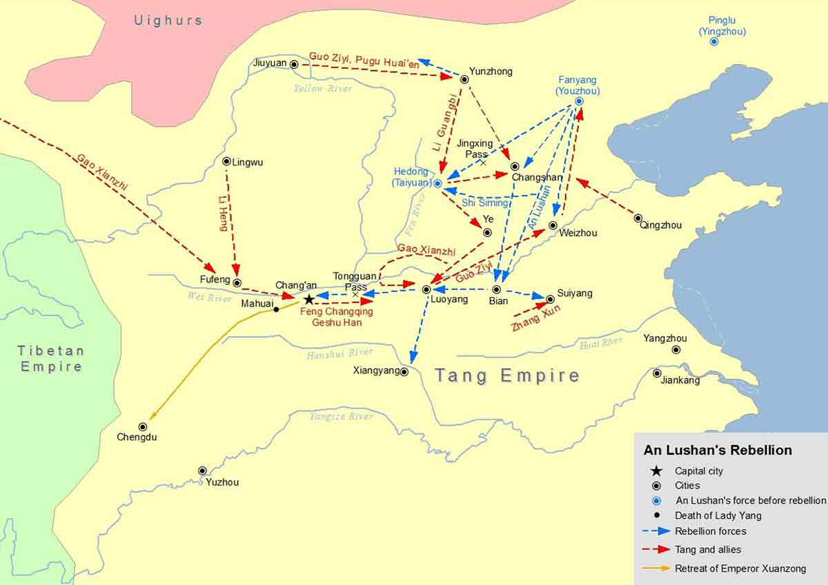 an lushan rebellion map