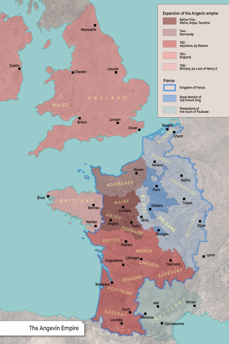 Map of the Angevin Empire. Source: TheCollector