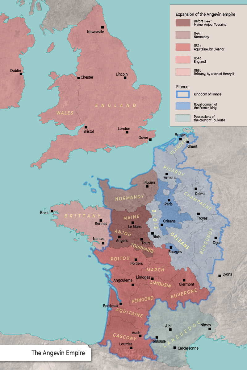 Map of the Angevin Empire. Source: TheCollector