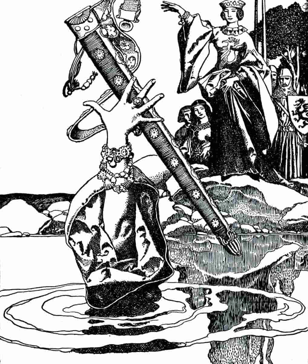 arthur excalibur scabbard morgana le fay howard pyle 1903