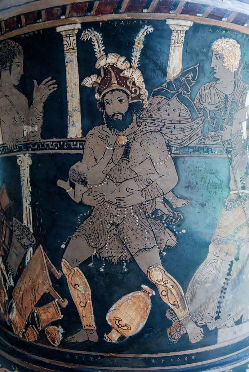 asteas krater heracles red figure