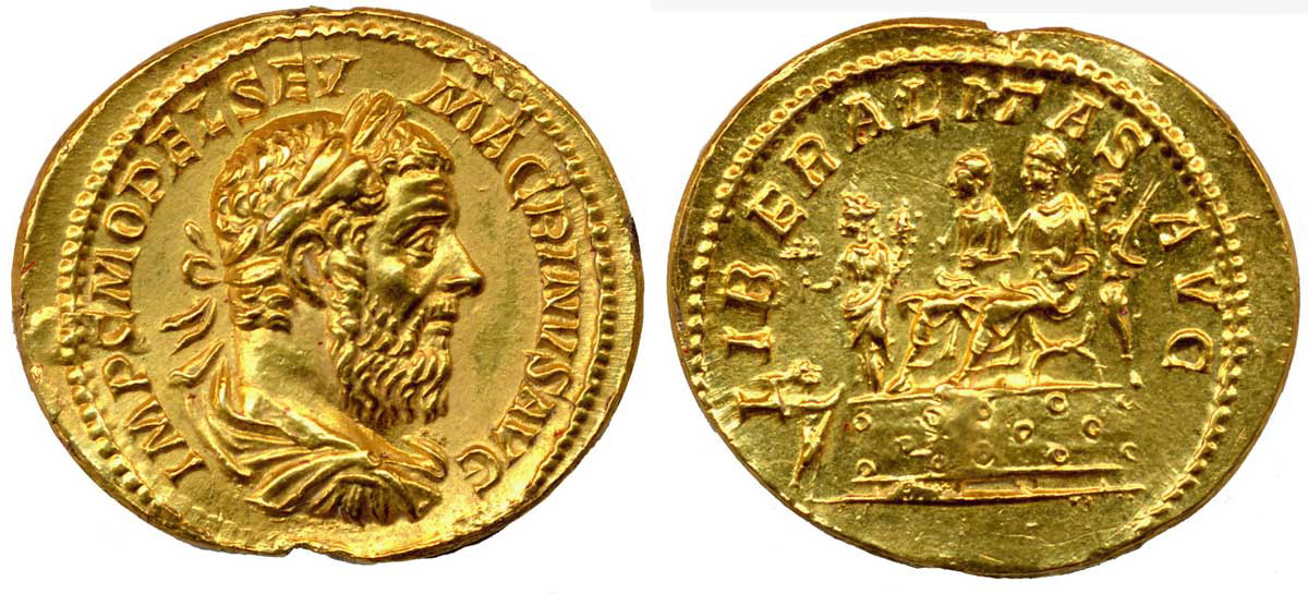 aureus macrinus liberalitas britishmuseum