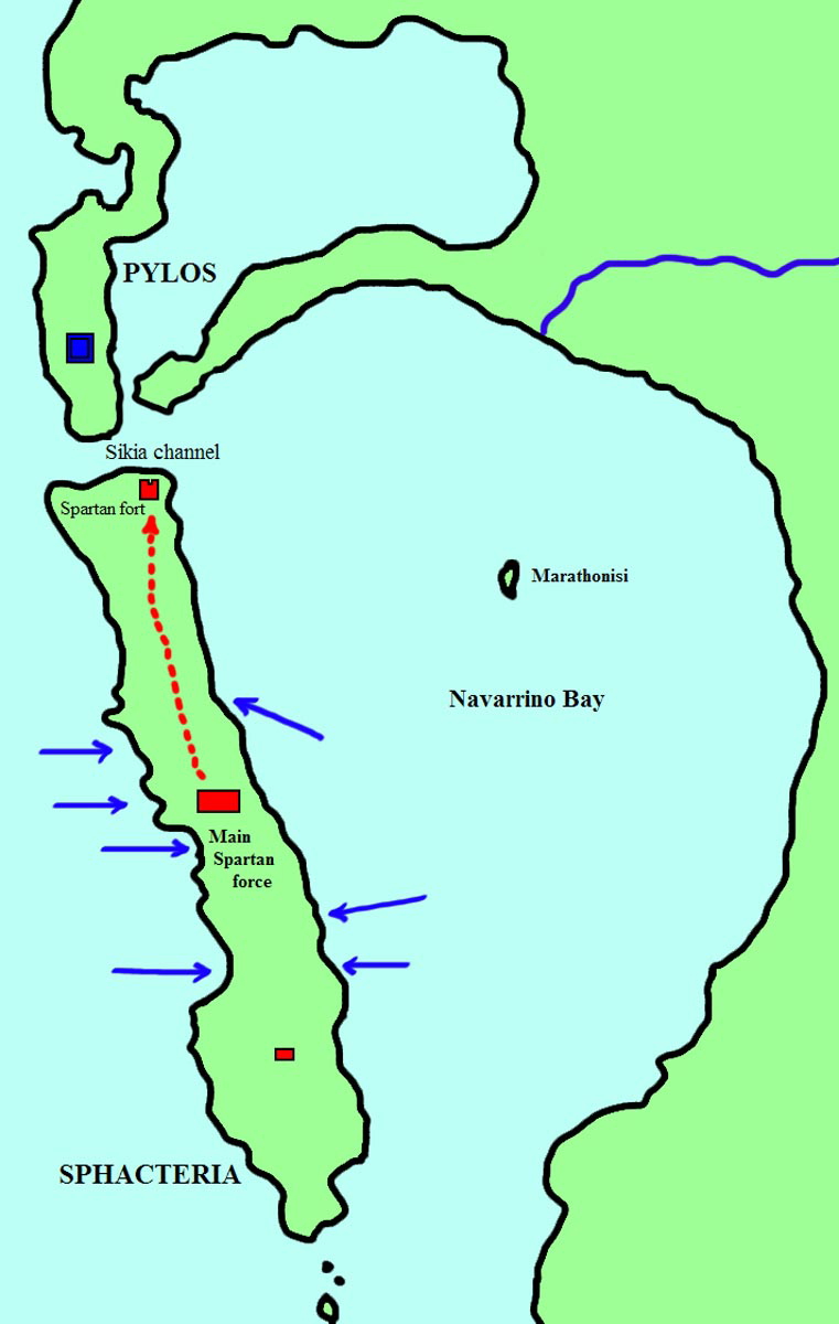 battle sphacteria peloponnesian war map