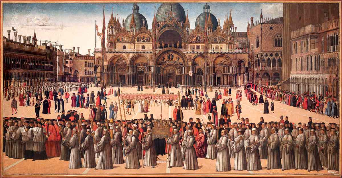 bellini procession sant mark_s square painting