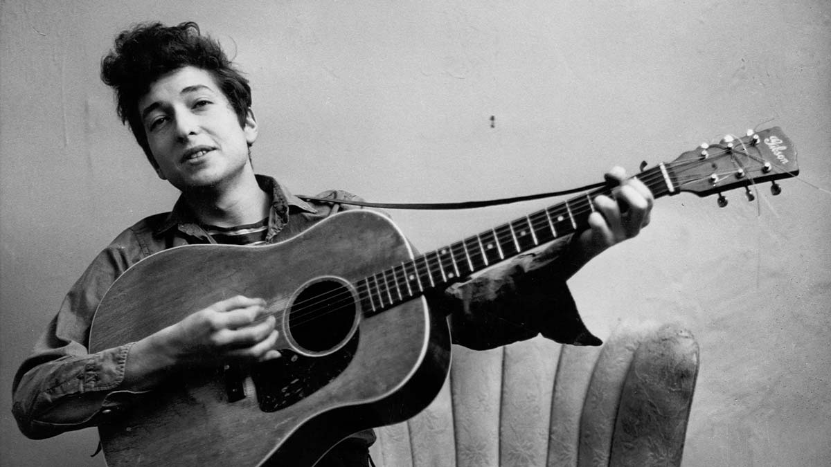 bob dylan with acoustic guitar