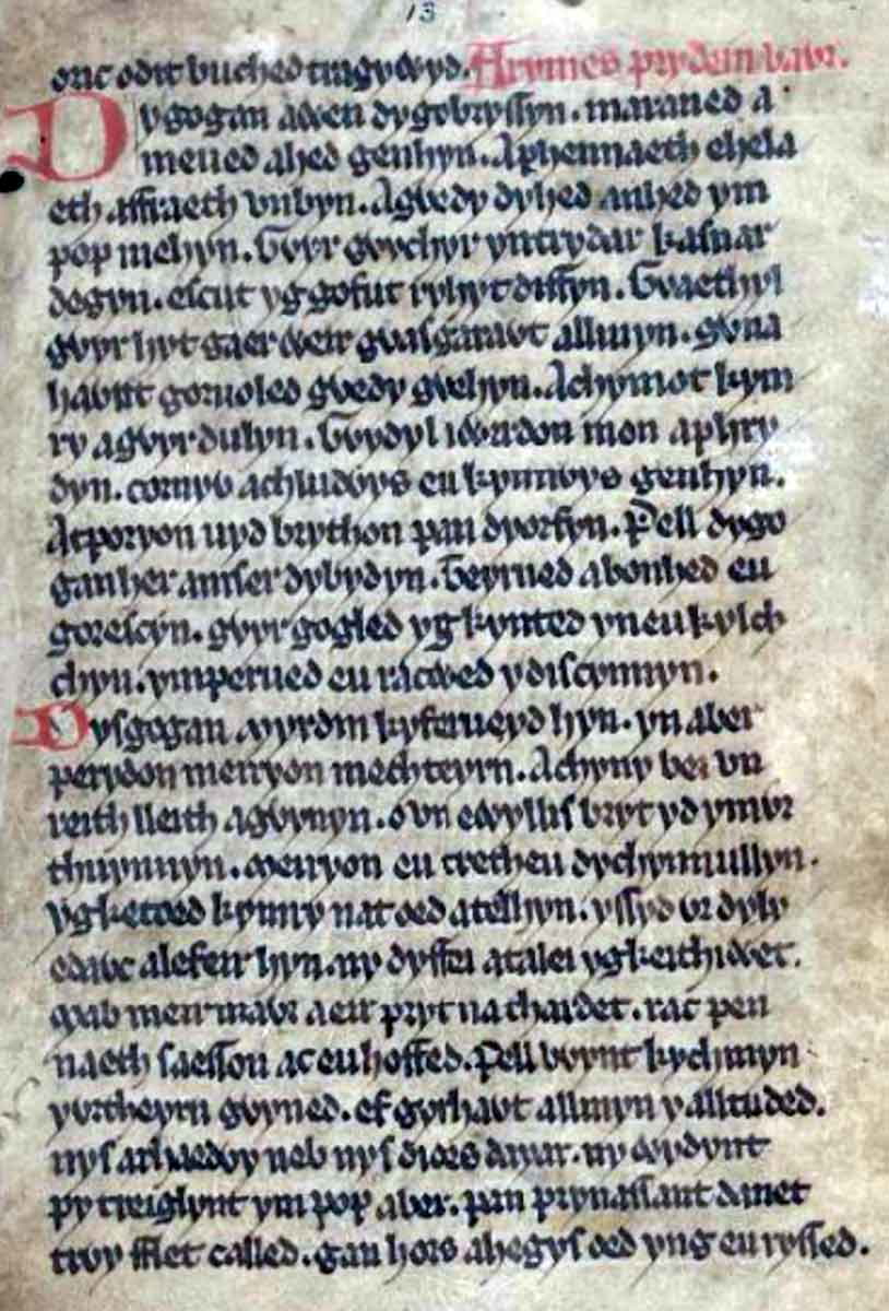 book taliesin folio 6r armes prydein