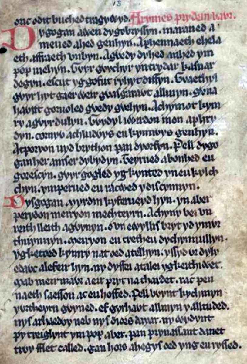 book taliesin folio 6r armes prydein