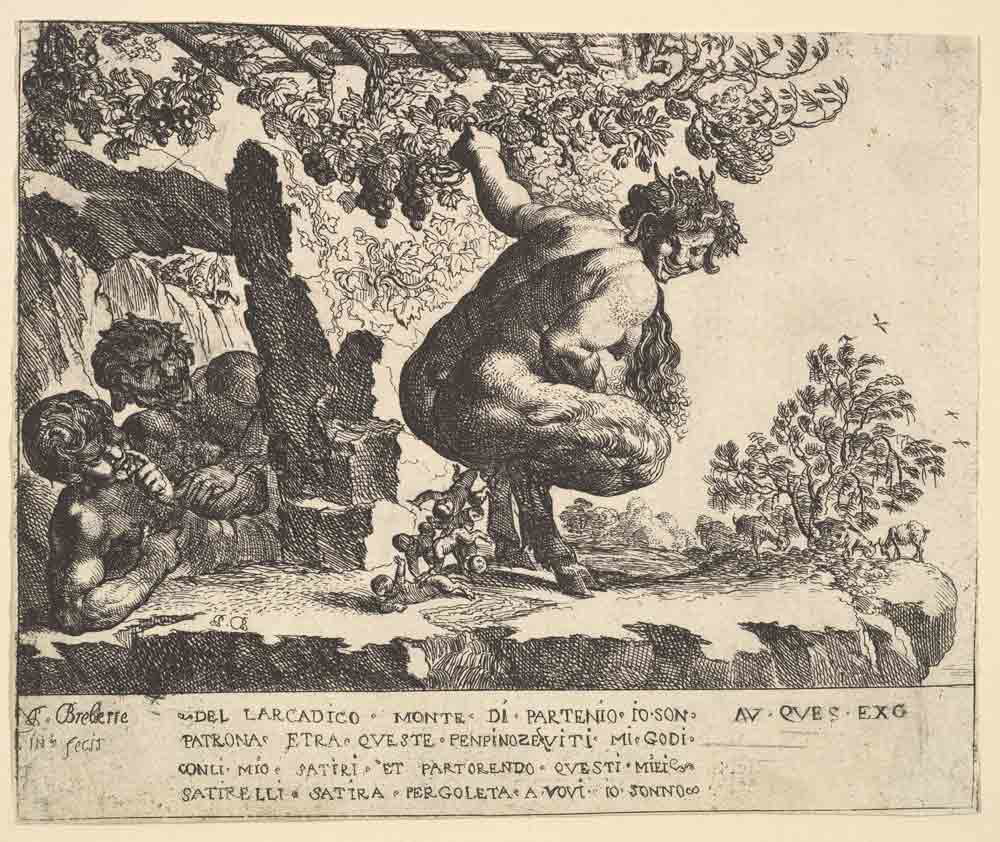 brebiette birth satyrs etching