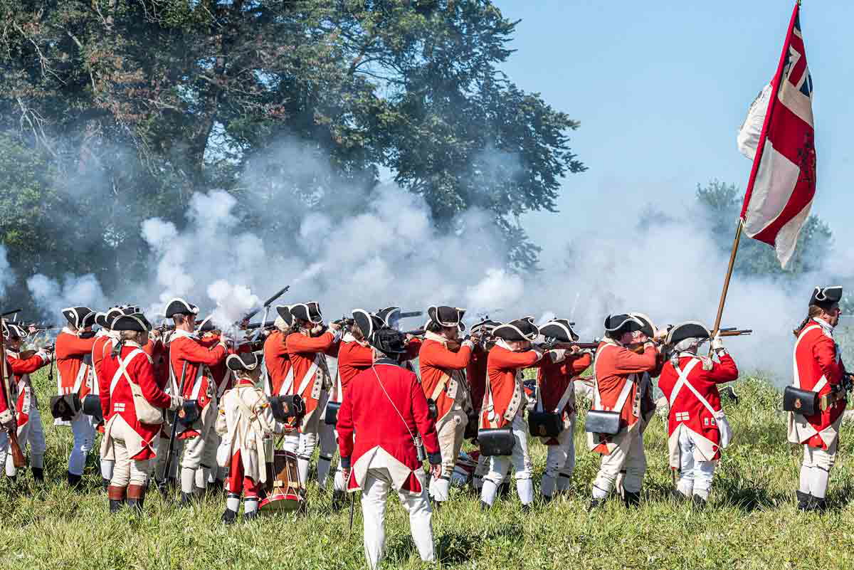 british troops battle brandywine reenactment