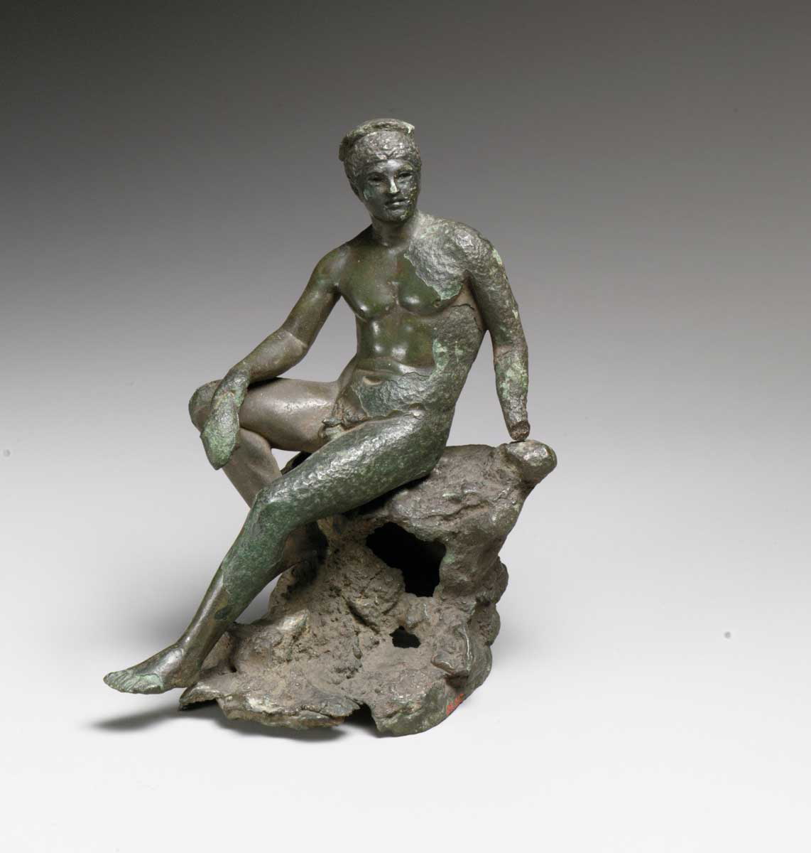 bronze hermes seated statuette