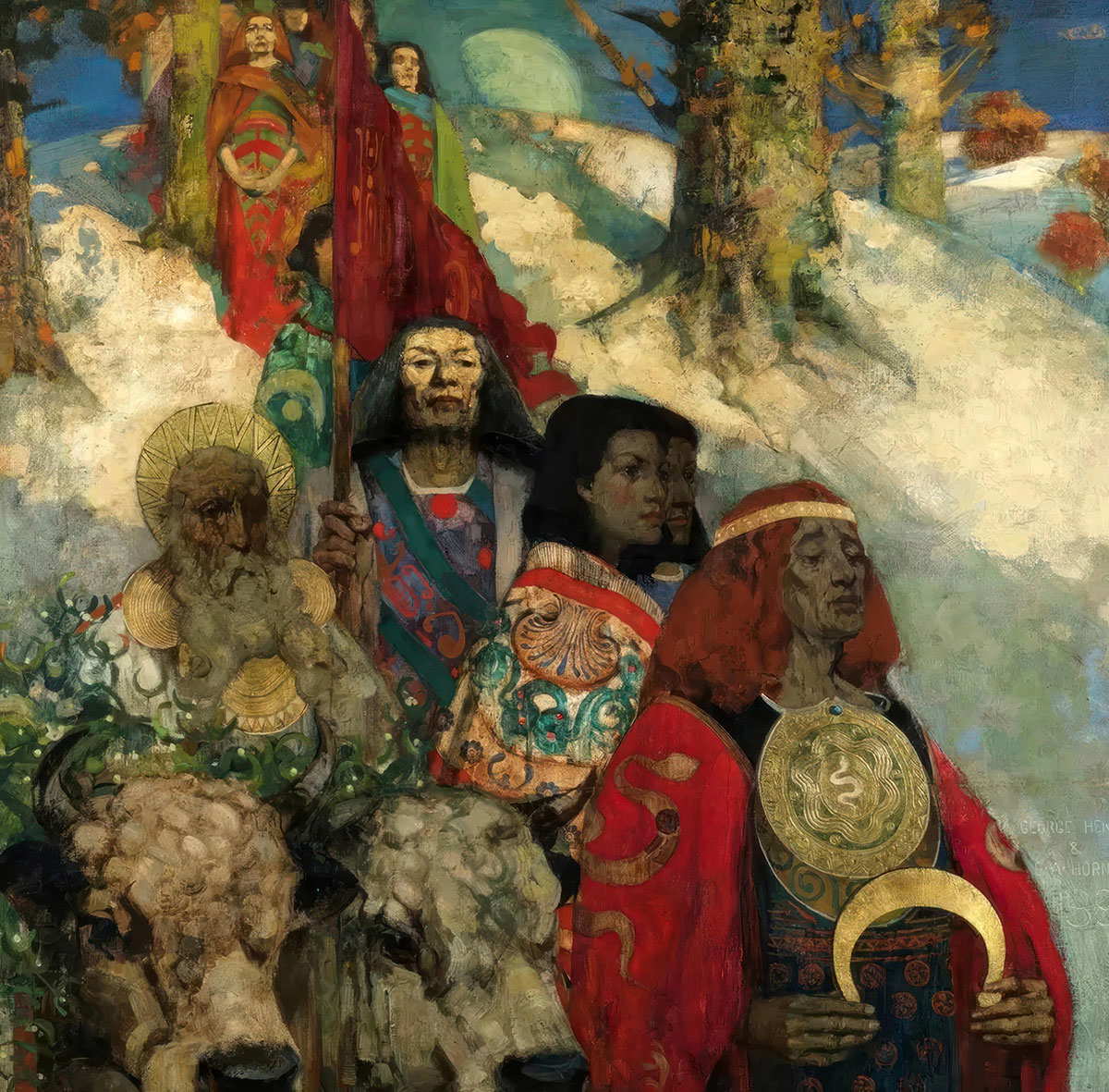 celtic revival druids bringing in the mistletoe