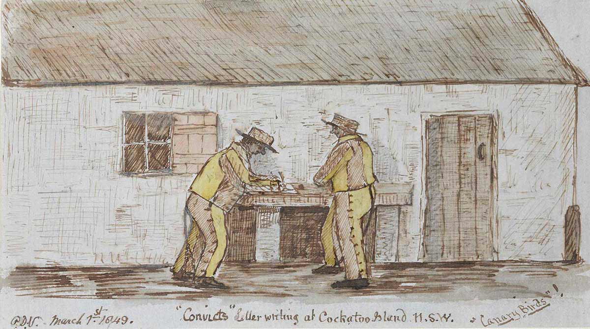 convicts letter writing cockatoo island
