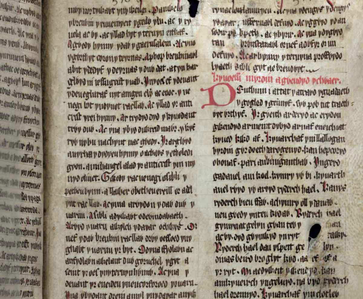 cyfoesi dialogue myrddin gwenddydd red book hergest