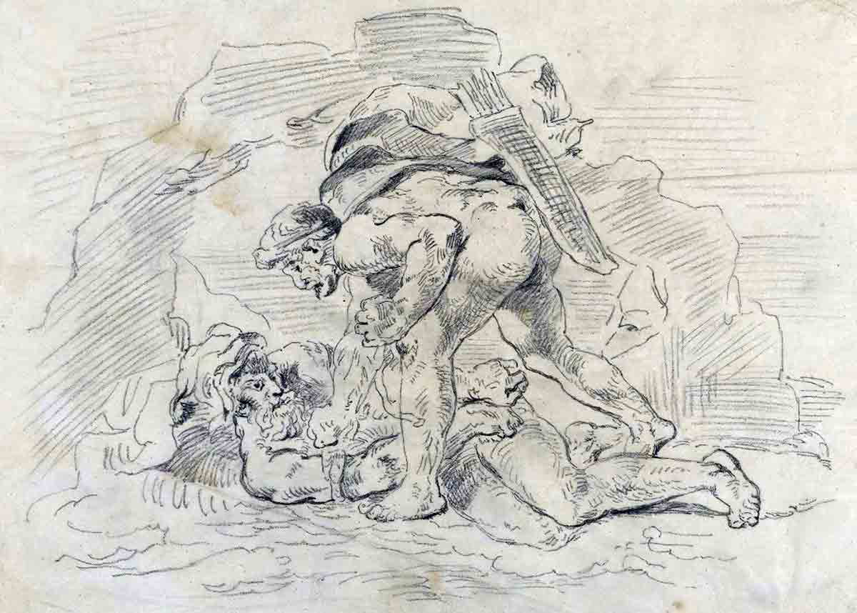 delacroix hercules captivates nereus drawing