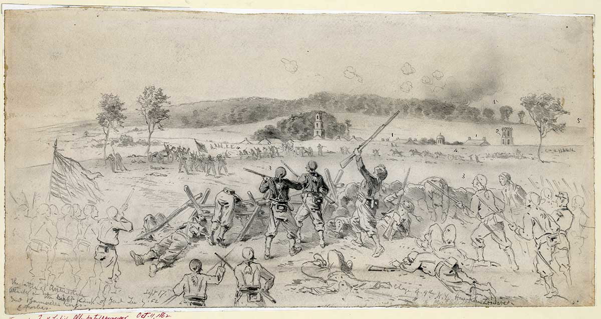 depiction of battle of antietam