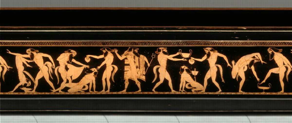 douris psykter satyrs red figured