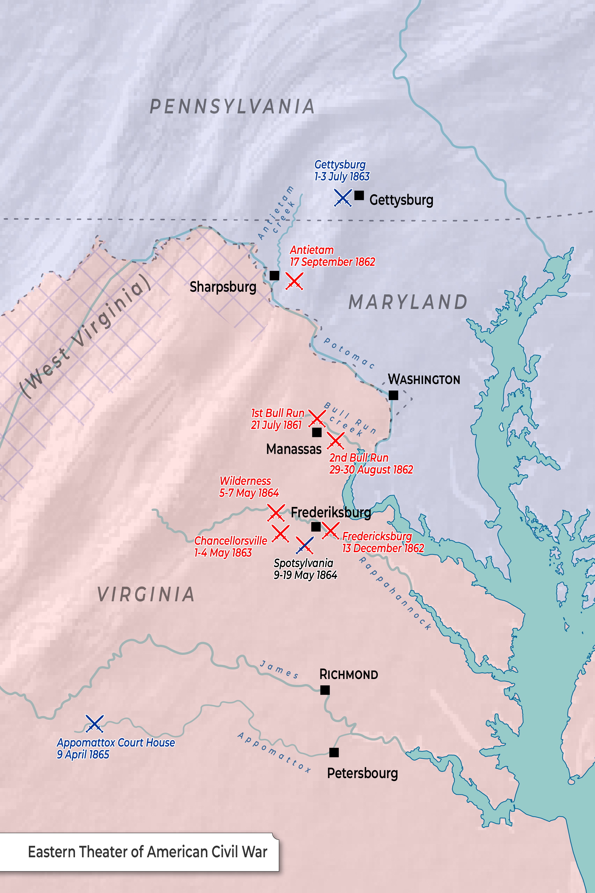 The Eastern Theater of the American Civil War. Source: TheCollector