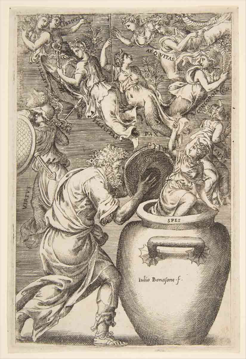 epimetheus pandora box engraving