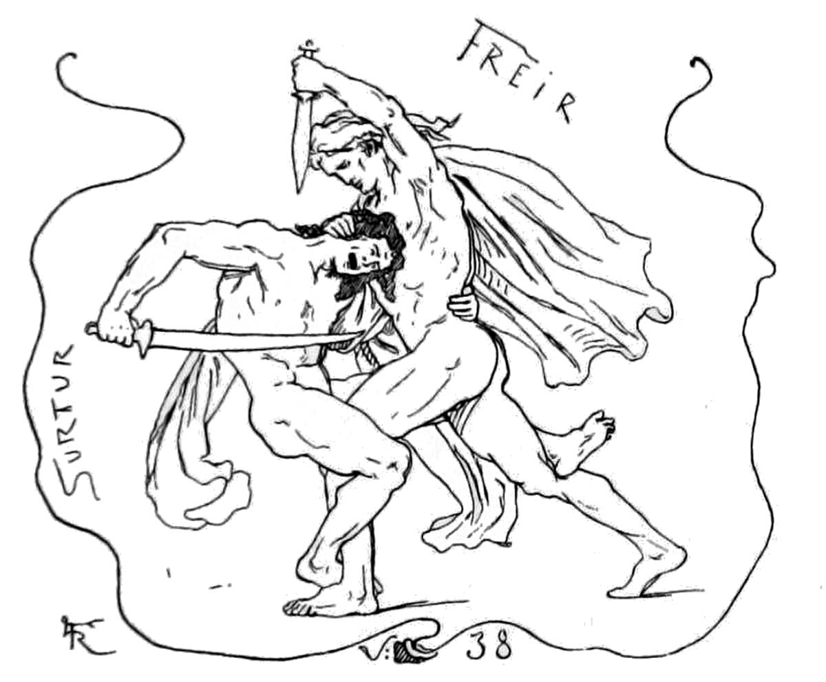 freyr and surtr fighting