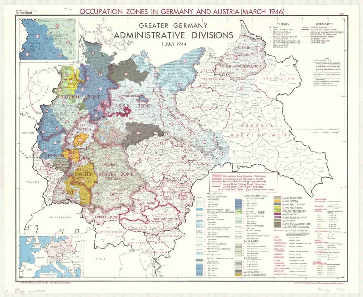 germany occupation zones map