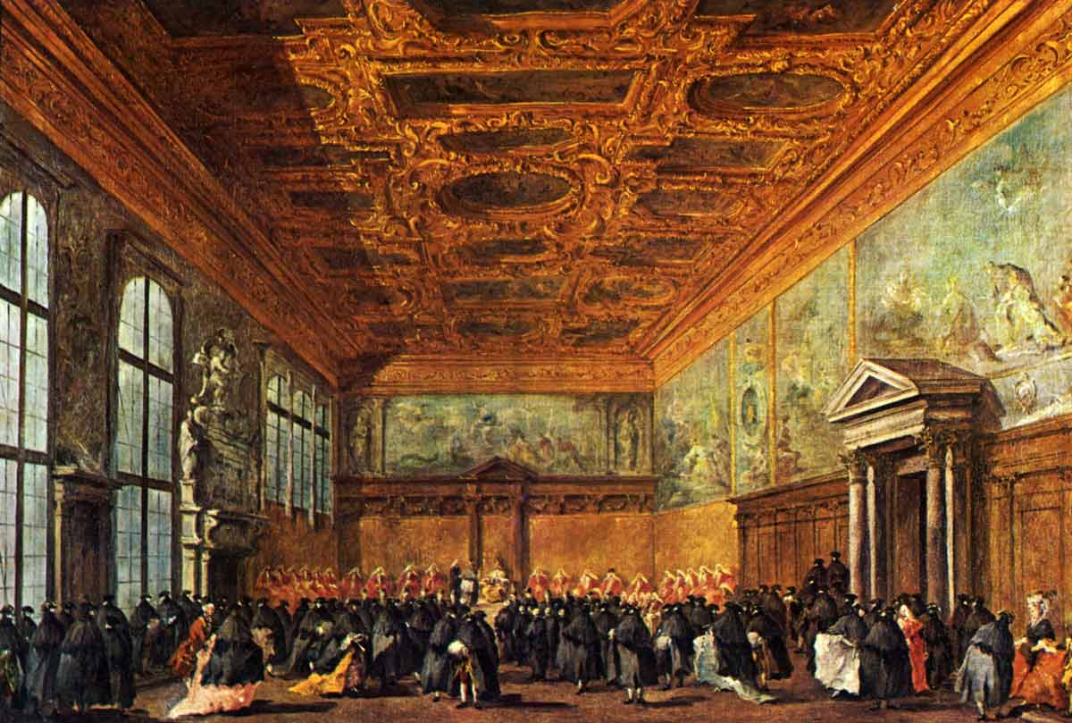 guard audience accordee doge venise salle college palais deoges venise painting