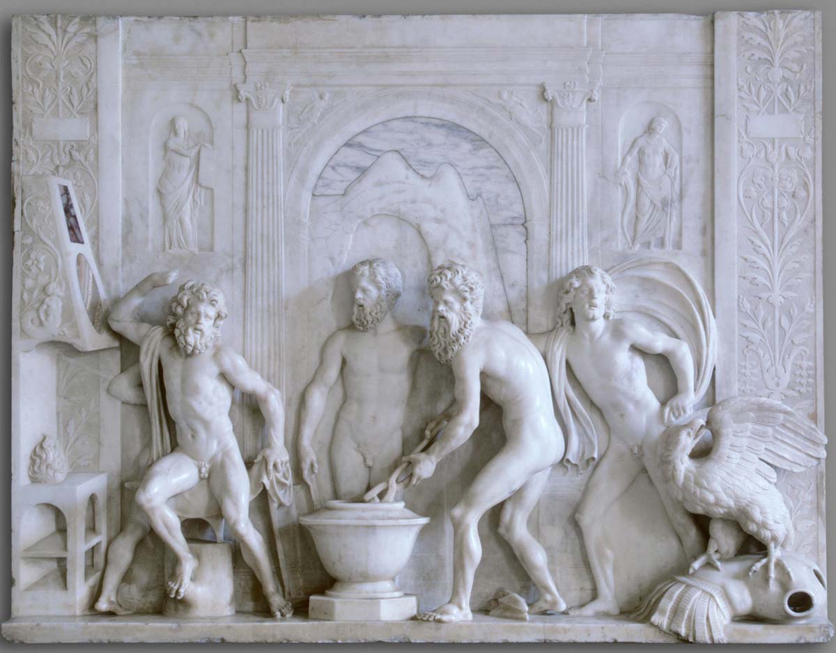 hephaestus forge marble sculpture