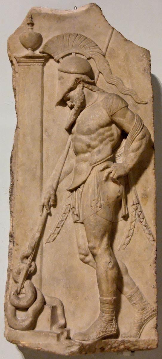 hoplite funeral stele roman marble