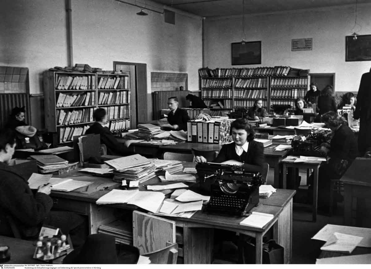hubmann hanns preparing denazification proceedings nuremberg photo