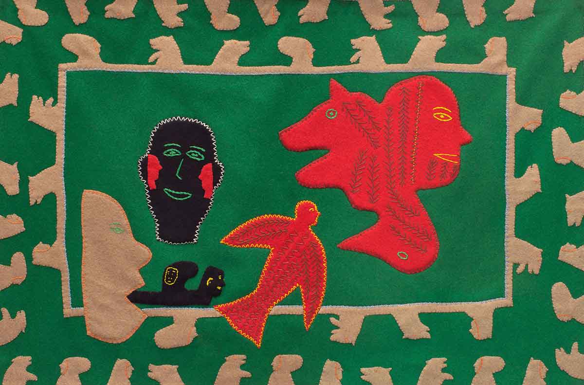 irene avaalaaqiaq spirit faces wall hanging