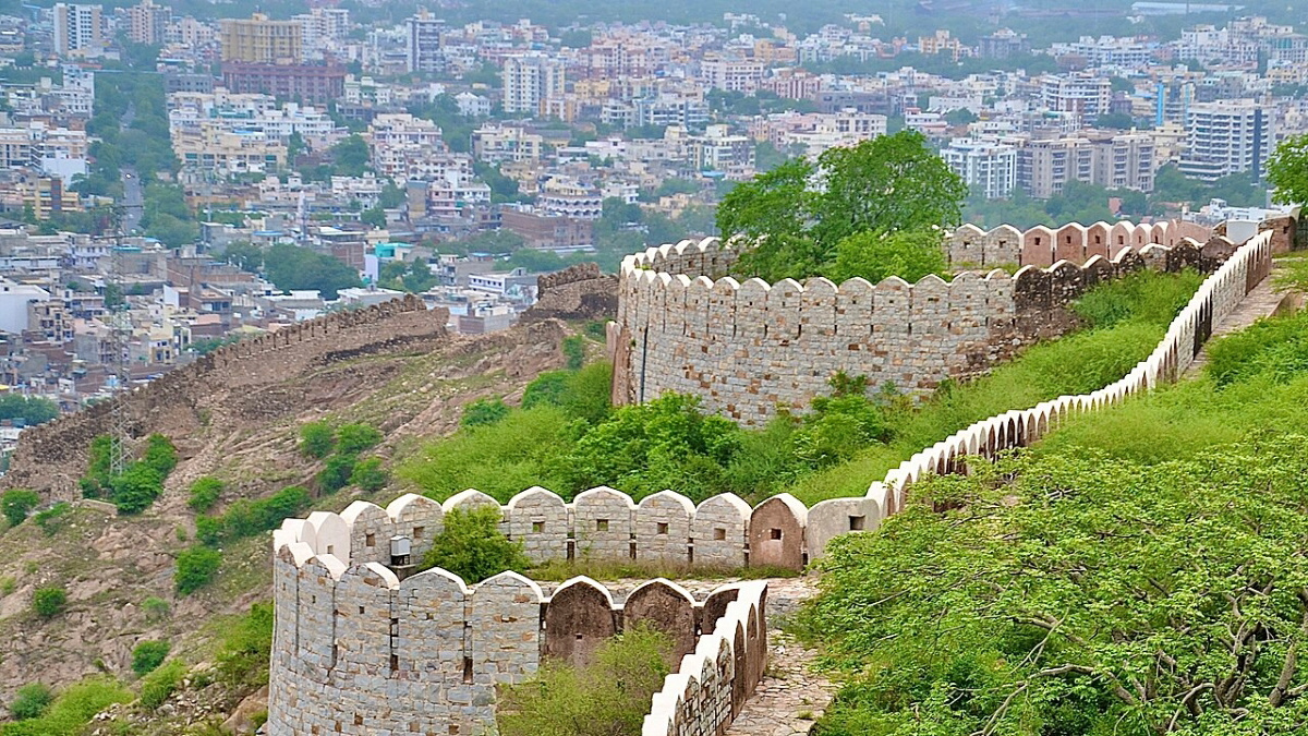 jaipur city from nahargarh fort india