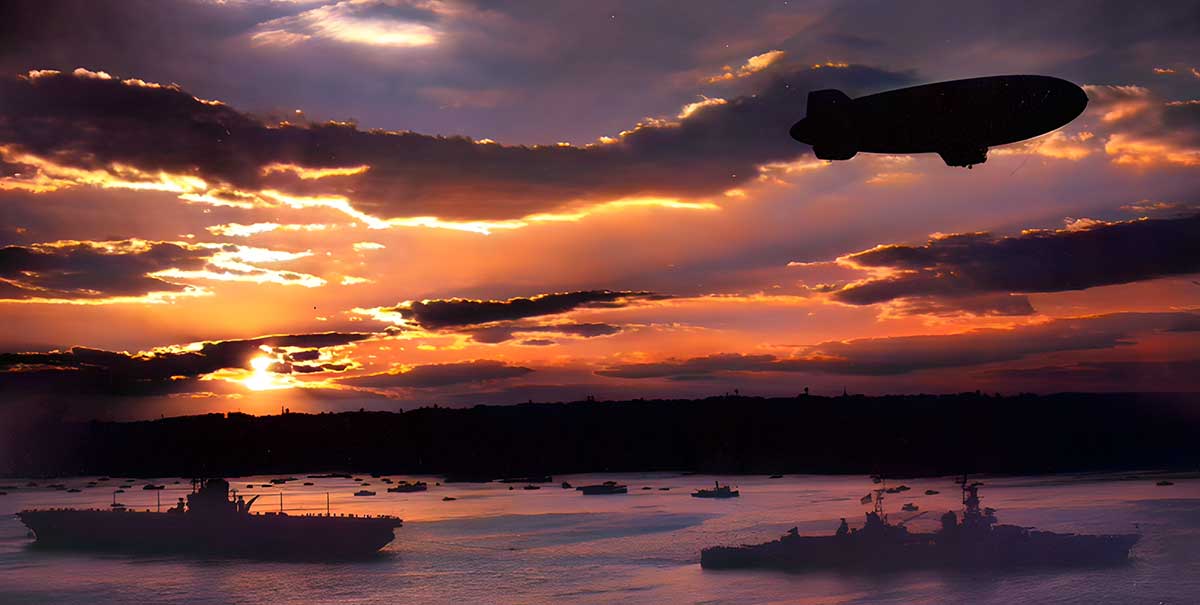 k blimp sunset