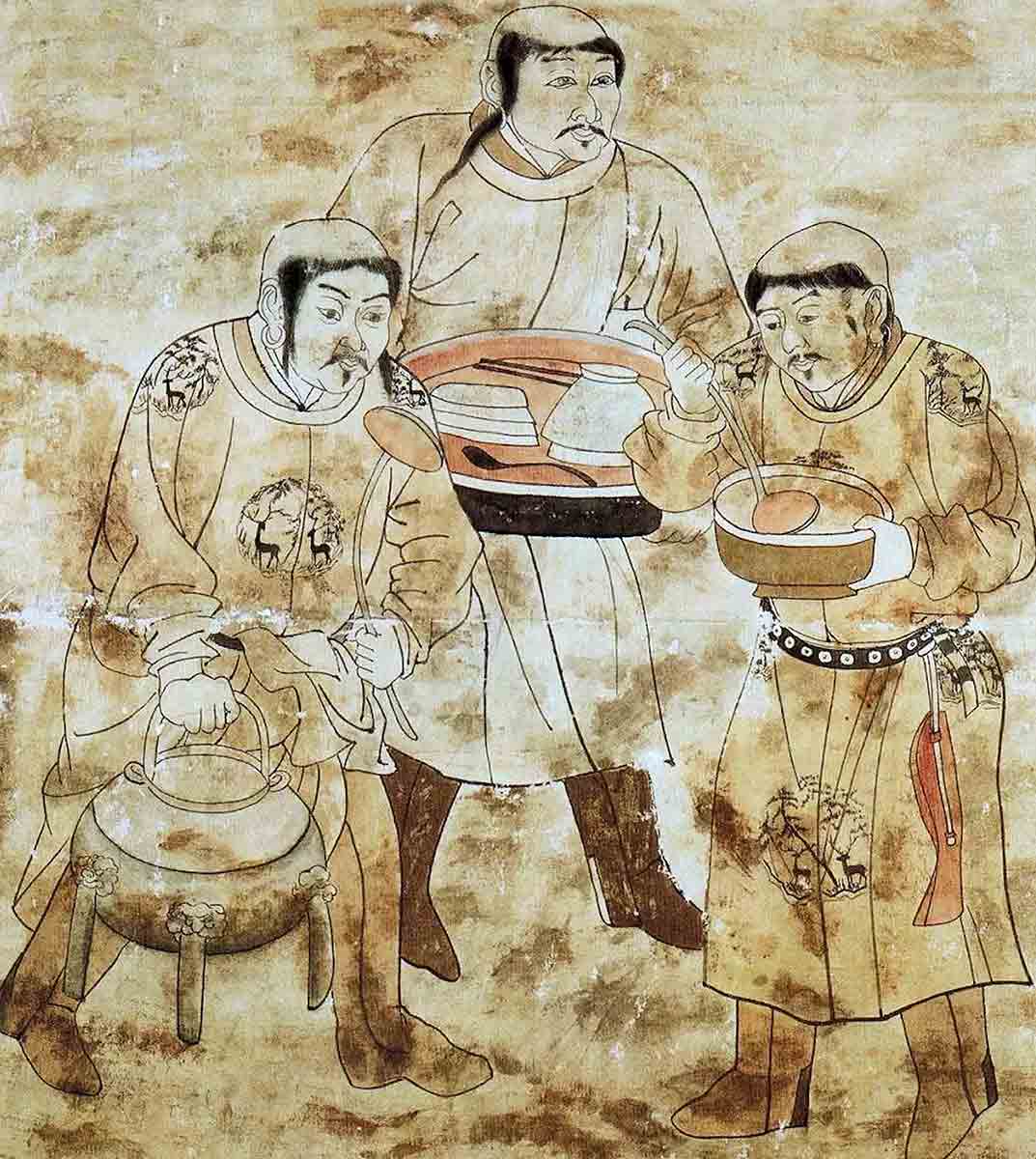 khitans eating tomb mural