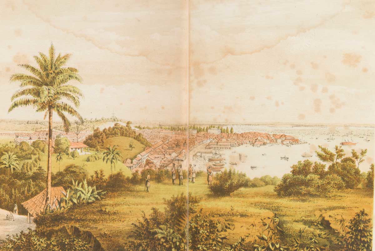 landscape singapore lithograph
