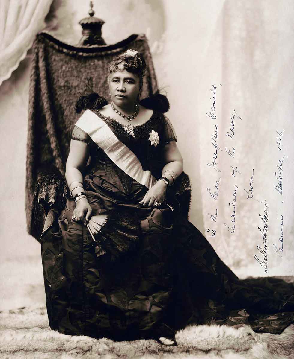 liliuokalani signed seated portrait