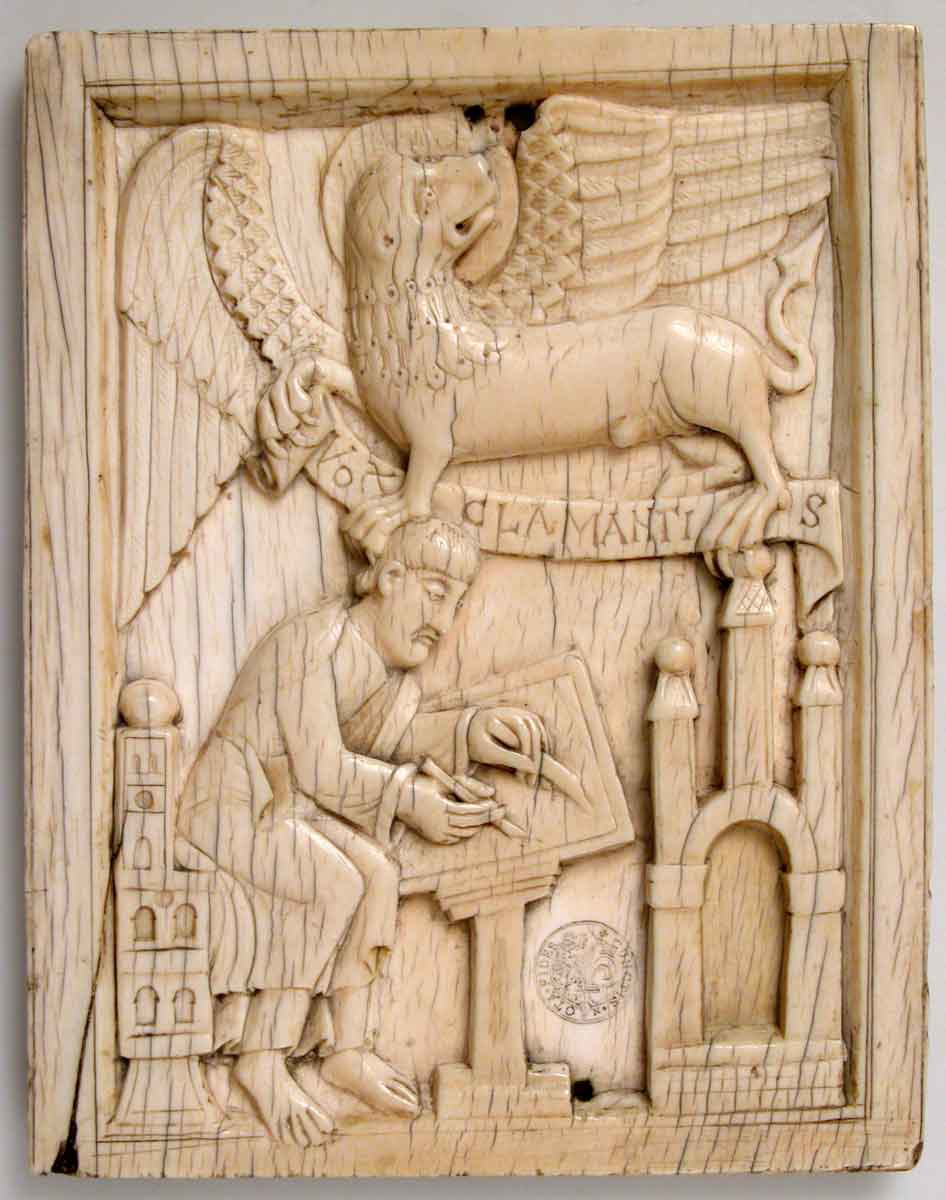 mark writing ivory plaque gospel of mark