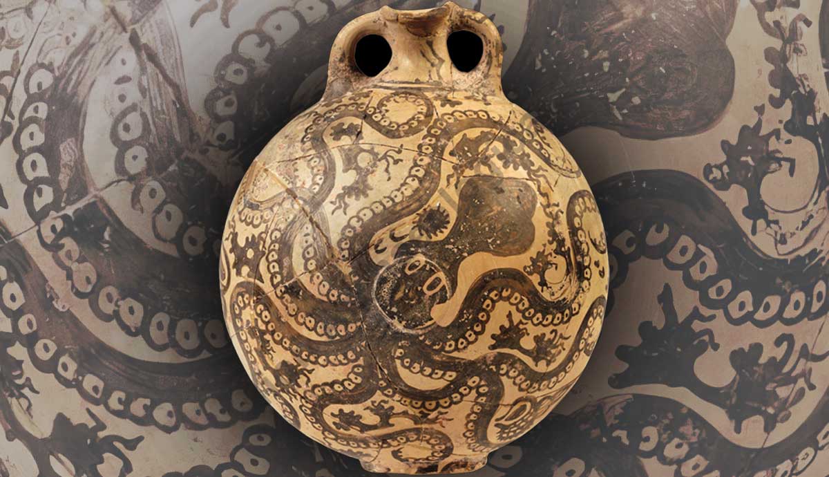 minoan octopus vase flask