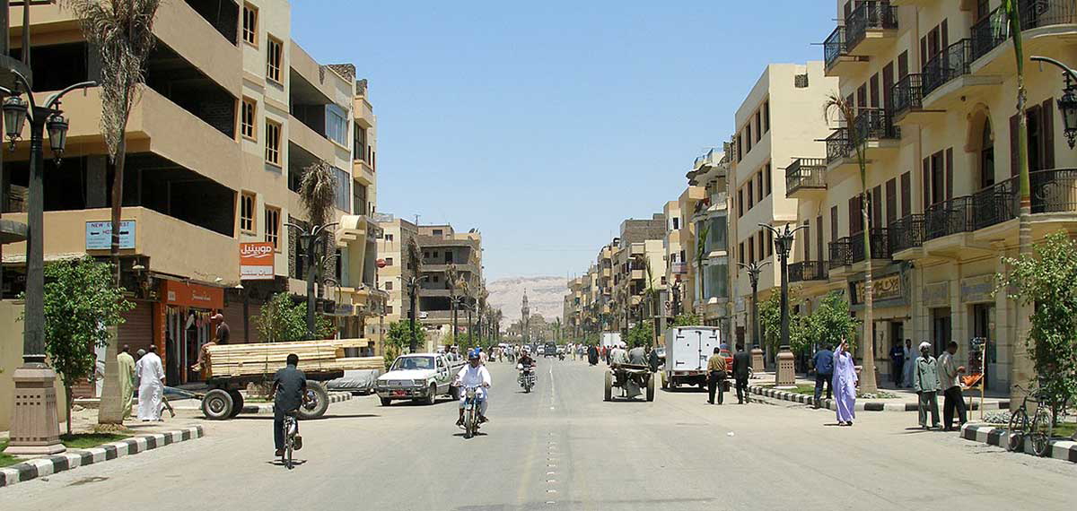 modern luxor egypt street view