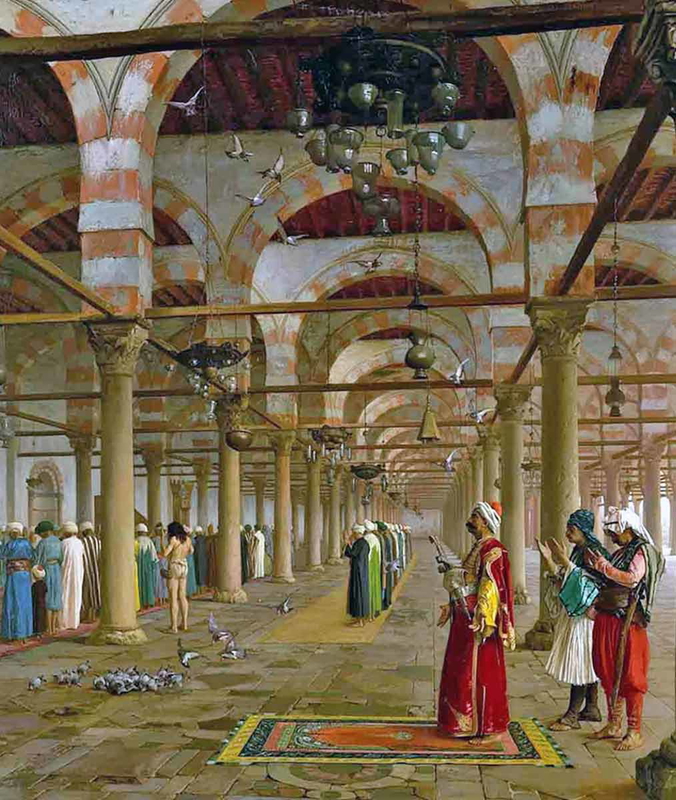 prayer in the mosque painting