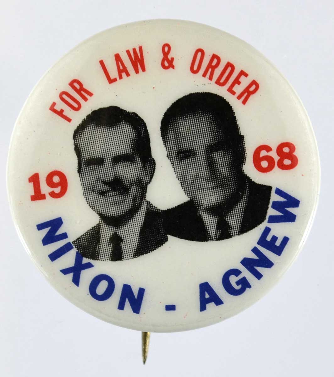 richard nixon law and order 1968 pin