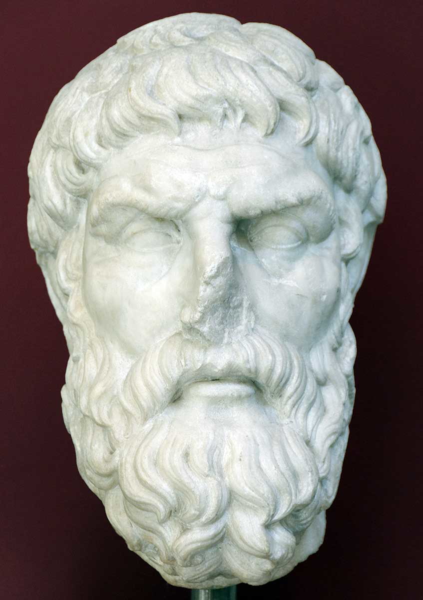 roman bust epicurus