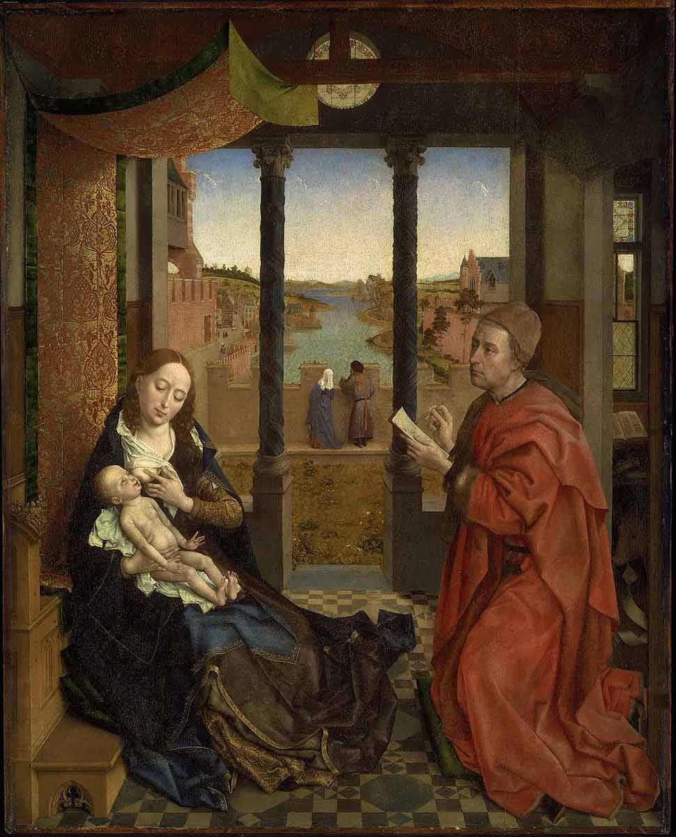 saint luke sketches the virigin der weyden