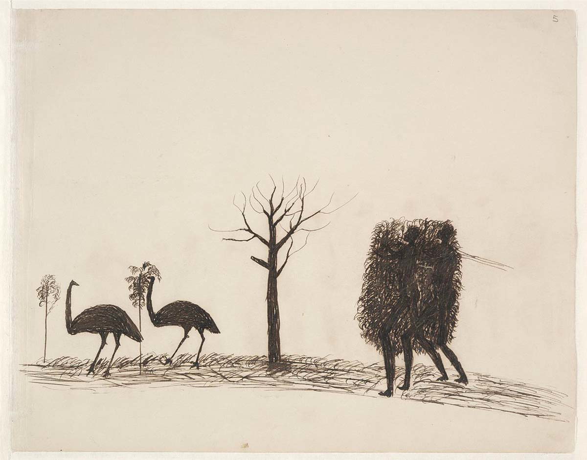 stalking emu drawing