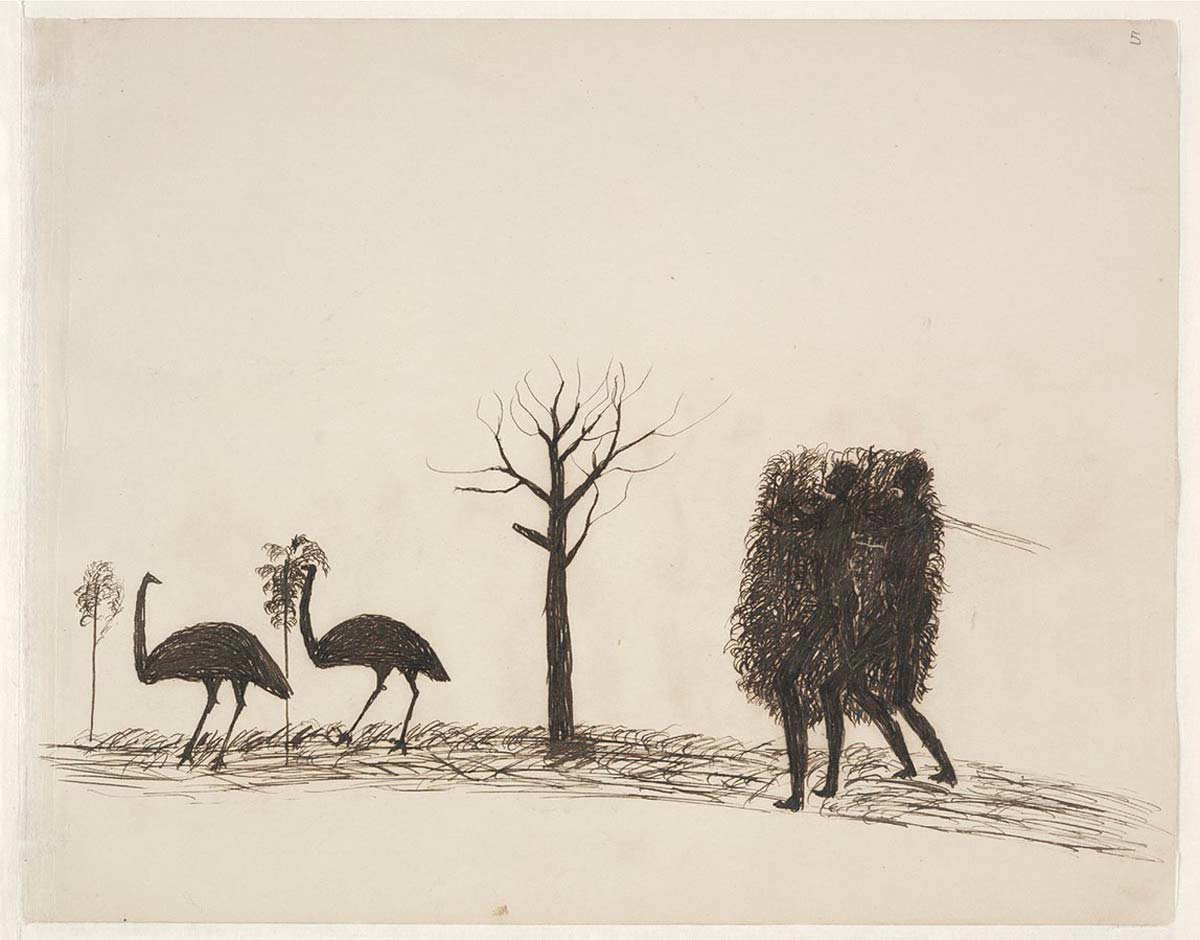 stalking emu drawing